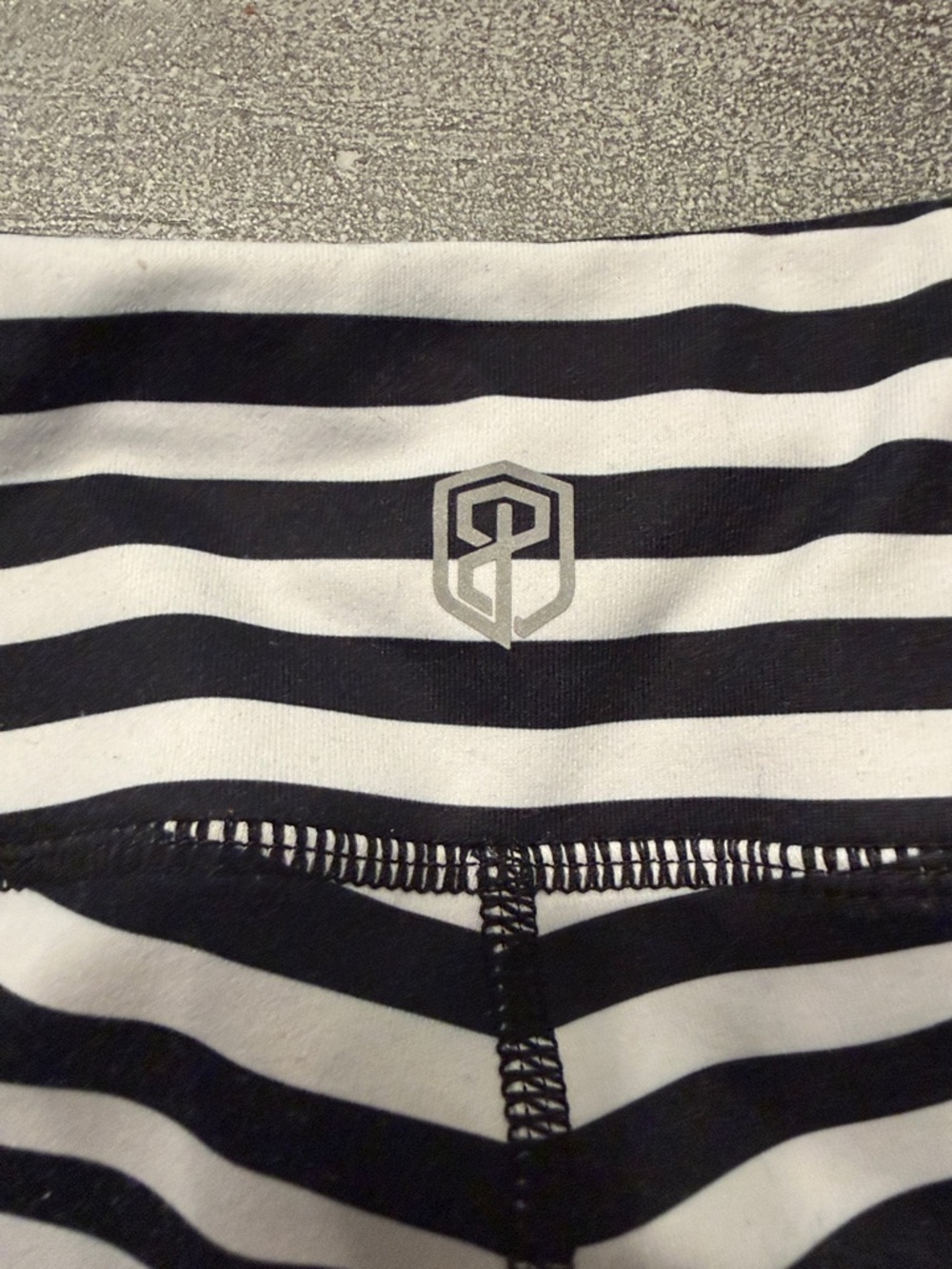 Born Primitive Black & White Striped Women’s Athletic Shorts - Picture 2 of 3